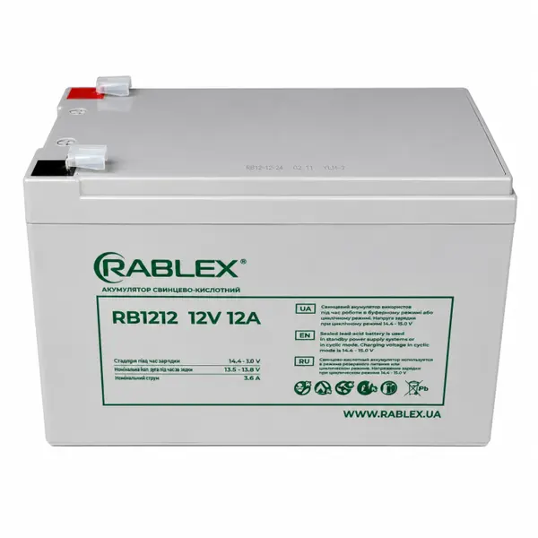 Акумулятор 12V 12Ah RABLEX RB1212