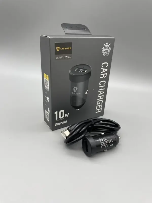 Автомобільне зарядне LENYES CA855 + кабель iPhone (1USB 10W)